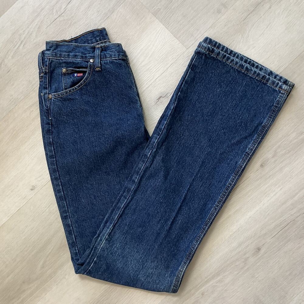 Authentic Brand Wrangler 20X Button Fly Blue Jeans Womens 5/6 x 36